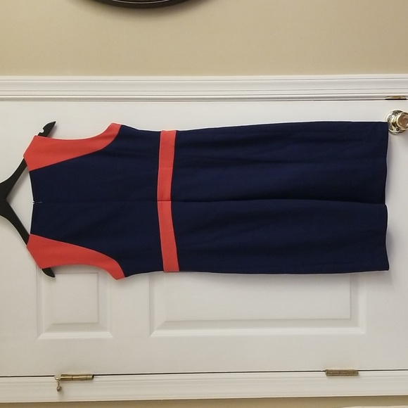 Atwell tangerine and navy dress.  Size large. - Picture 4 of 7